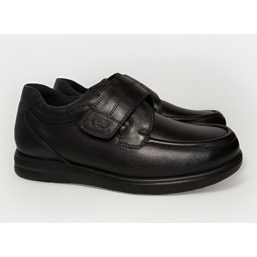 Forelli Felix-2 Mens Black Leather Leather Diabetic Shoe US 8 X-Wide NWT